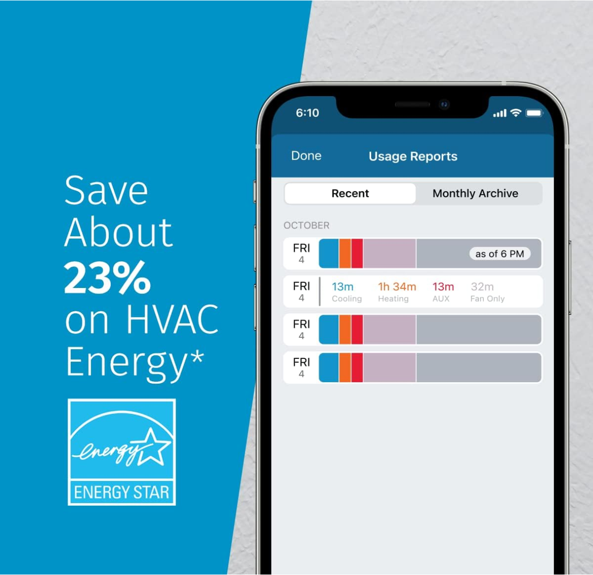 Mobile app remote control of Sensi  smart thermostat